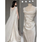 Scenic Light Wedding Dress French White Super Fairy Bosom Yarn 2025 New Summer Lazy Design Dress HZ0517