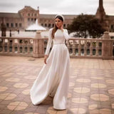 2026 Spring New Bridal Long-Sleeved Thin Travel Shooting Simple Tail Light Wedding Dress HZ0517