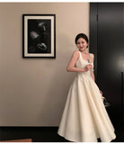 White Hepburn Dress 2026 New Sling Small Dress Small White Dress Waist Can Wear Dress Light Wedding Dress HZ0517