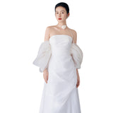 French Light Wedding Dress 2026 New Bridal Tective Bosom Yarn Morning Robe Super Fairy Temperament Welcome Dress HZ0517