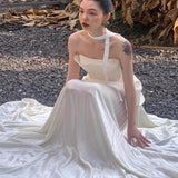 French Morning Robe Light Wedding Dress Light Luxury Small Card Engagement Evening Dress Bride Out Of The Pavilion Toast Dress HZ0517