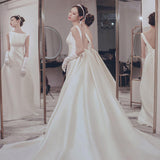French-Style Seduced Light Wedding Dress 2026 Spring New Bride Simple White Bareback Welcome Simple Banquet Dress HZ0517