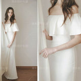 2026 New Winter Simple White Shoulder Wedding Dress Toast Banquet Lawn Wedding Trip Outdoor Light Wedding HZ0517