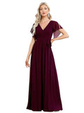 Evening Dress 2026 New Sexy Body Repair V-Neck Chiffon Dress Women's Party Bridesmaid Dress HZ0517