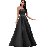 Black Breast-Plated Solid Color Long Evening Dress 2026 New Travel Shot Wedding Dress Small Black Dress HZ0517