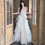 Bridal Light Wedding Dress 2026 Spring New Sensian Super Fairy Breast Welcome Yarn HZ0517