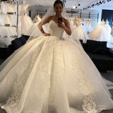 2026 New Beaded Wedding Dress Elegant Temperament Sweet Tulle Lace Bridal Dress Princess Ball Dress HZ0517
