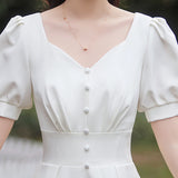 White Certificate Registration Small White Dress French Fastine Engagement Daily Can Wear Small Dress Dress Dress HZ0517