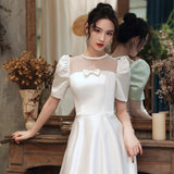 Toasting Bride 2026 New French Simple Dingy Banquet Temperament Women's Evening Dress Annual Meeting Presided Over The Light Wedding Dress HZ0517