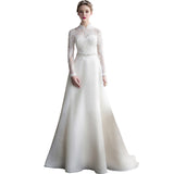 Ding Noodle Light Wedding Bridal Temperament Lace Long-Sleeved Banquet Dress Super Fairy Travel Wedding Dress Yarn Summer HZ0517