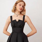 Black French Dress Hepburn 2026 New Summer Simple Design Can Wear Slings Small Black Skirts Every Day HZ0517