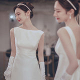 French-Style Denswear Light Wedding Dress 2026 Summer New Bride Simple White Back Welcome Simple Banquet Dress HZ0517