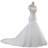Wedding Dress Shoulder 2026 New White Temperament Dream Lace Mid-Rise Long Tailed French Wedding Dress Can Be Finalized HZ0517