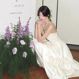 French Bra Light Wedding Dress White High-End Feeld Bridal Engagement Dress Banquet Welcome Morning Robes Go Out Yarn HZ0517
