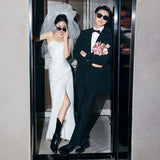 Korean-Style Braed Light Wedding Dress With A Fishtail Sexy Niche Card Small White Dress Studio Travel Shoots Out Of The Yarn Small HZ0517