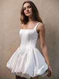 Light Wedding Dress Ding Noodles Simple Shoulders Slings Short Light Luxury Niche Travel To Shoot Super Fairy Fluffy Skirt Daily Dress HZ0517