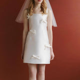 French-Style Faucinian Simple Bows Small Fragrant Style Short Small Wedding Banquet Temperament Daily Wearing Birthday Dress Dress HZ0517