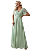 Evening Dress 2026 New Sexy Body Repair V-Neck Chiffon Dress Women's Party Bridesmaid Dress HZ0517