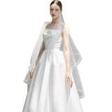 New Korean Braping Light Wedding Dress Sen Is Simple Temperament Long Bride Engagement With A Densate Wedding White Yarn HZ0517
