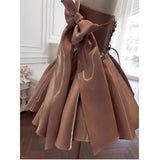 Small Design Bow Sling French Evening Dress Short Small Man Can Wear Dress High-End Short Skirt HZ0517