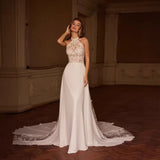 Hanging Neck Lace Wedding Dress 2026 Spring New French Temperament Tail Dress Bride Go Out To Yarn Welcome Yarn HZ0517
