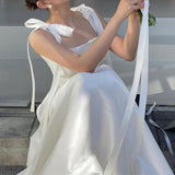 Suspension Light Wedding Dress Simple French 2026 New Evening Dress Travel Bridal Registration Certificate Of The Blind Face Of The Little White Dress Woman HZ0517