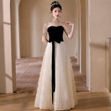 2026 New Breast-Wearing Evening Dress Female Senior Feeling Banquet Birthday Dress Dress Light Luxury Small Adult Ceremony Princess Dress HZ0517