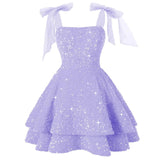 Shiny Liangli Short Back School Festival Dress 2026 Fine Shoulder Belt Short Ball Dresses Bow Cocktail Dress HZ0517