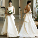 2026 New Retro Back-To-Shoulder Simple Temperament Bridal Bridal Outdoor Light Wedding Dress HZ0517