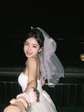 French At Large Princess Light Wedding Dress White Dress Welcome Fashion Trend License Small White Dress Yarn HZ0517
