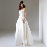 Korean-Style State Simple Light Wedding Dress Small Brides Go Out To Greet The Family To Wipe The Evening Dress Dress HZ0517