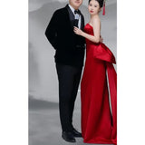 New French Linden Bosomed Fishtail Light Wedding Dress Bride Greets Out Yarn Wedding Toast Dress Dress HZ0517