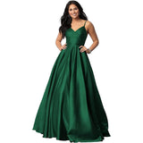 Evening Dress V-Neck Ball 2026 New Formal Long-Term Fascling Banquet Host Evening Dress With Pocket HZ0517