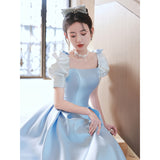 French Evening Dress Women 2026 New Blue At-Augin At The Escape Princess Evening Dress Can Usually Wear A Sweet Design Dress HZ0517