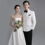 Korean Version Of The Linden Face Light Wedding Dress 2026 New Bridal Simple Atmospheric Yarn Welcome Photography Tail Dress HZ0517