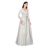 Evening Dress Dress Women Simple Big Length Of Famous White Choir Performance Clothes Long Party Sleeves HZ0517