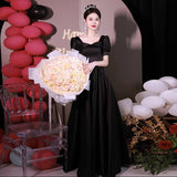 French Black Dingy Bheben Wind At The Runaway Princess Evening Dress Light Luxury Birthday Annual Meeting Presided Over The Graduation Dress HZ0517