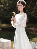 French-Style Sedation Light Wedding Dress Certificate Small White Dress Man Engagement Registration Can Usually Wear White Dress Woman HZ0517