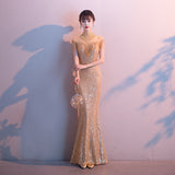 Banquet Evening Dress Dress Women 2026 New Temperament Selbs Aerronze Venue Queen's Annual Meeting Host Long Fishtail Dress HZ0517