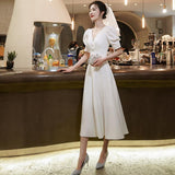 White Small Dress Can Usually Wear French Dress Dress Daily Graduation Dress Formal Occasion Evening Dress HZ0517