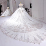 One-Word Shoulder French Wedding Dress 2026 New Heavy Industry Bride Drags The Main Yarn At The Moment Of The Princess Wedding Dress HZ0517