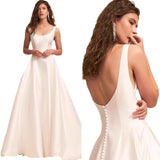 French Generous Collared Light Wedding Dress 2026 Lint Face Exposed Bride Go Out Yarn Travel To Get The License Dress HZ0517