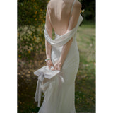 Light Wedding Dress 2026 New Korean Version Of Sexy Dew Trip To Shoot The Sing Noodle Wedding Out Fishtail Skirt Sling Small Dress Woman HZ0517