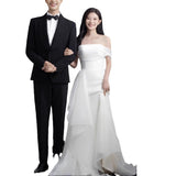 French Light Wedding Dress 2026 New Simple One-Shoulder Fish Tail Thin Sen Family Travel Photography Dream Bride Welcome Yarn HZ0517