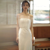 Light Wedding Dress 2026 New Densate French Simple Boobs Yarn Temperament Bride White Engagement Dress HZ0517