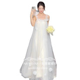 French Bra-Tmeared Wedding Dress Bride Morning Robe Niche Senior Sensian Short License White Engagement Dress Dress HZ0517