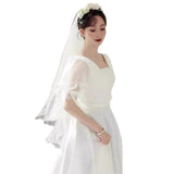 French-Style Linden Light Wedding Dress Summer New Sweet Princess Style Simple Yarn Bride Engagement Welcome Dress Dress HZ0517
