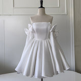 French Retro Ponpod Dress Bow Design Waist Birthday Short Banquet Dress Dress Sling Dress HZ0517
