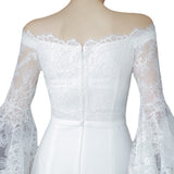 The New Light Wedding Dress Lace Temperament Word Shoulder Sen Series Super Fairy Simple Korean Bride Wedding Travel Dress HZ0517