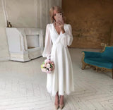 Travel Shot Wedding 2026 Summer New Wedding Long-Sleeved Super Fairy Simple White Evening Dress Ebay HZ0517